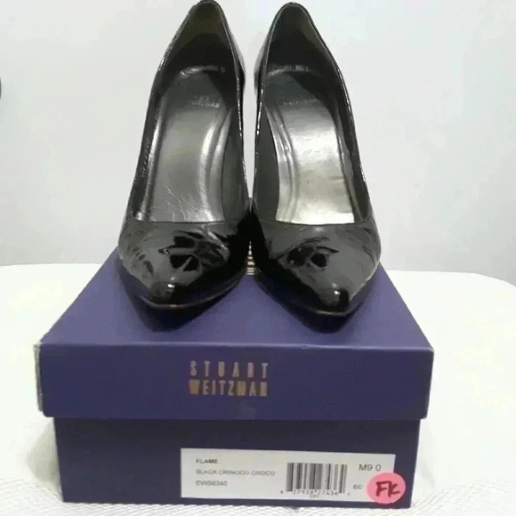 Stuart Weitzman Stiletto Black leather Pumps - Picture 1 of 7